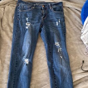 Cropped skinny blue jeans size 9